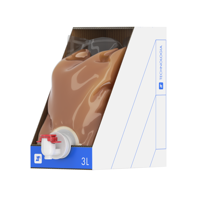 Alt Text: Contenitore Bag-in-Box per salse, sciroppi o concentrati alimentari
