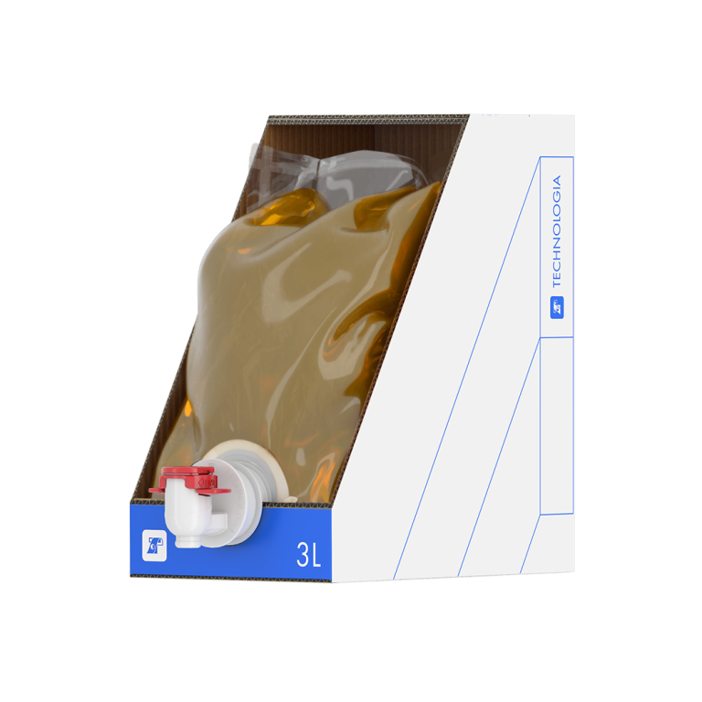 Imballaggio Bag-in-Box per olio vegetale o succhi di frutta limpidi
