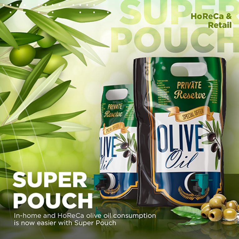 Super Pouch per olio d'oliva extra vergine con protezione UV