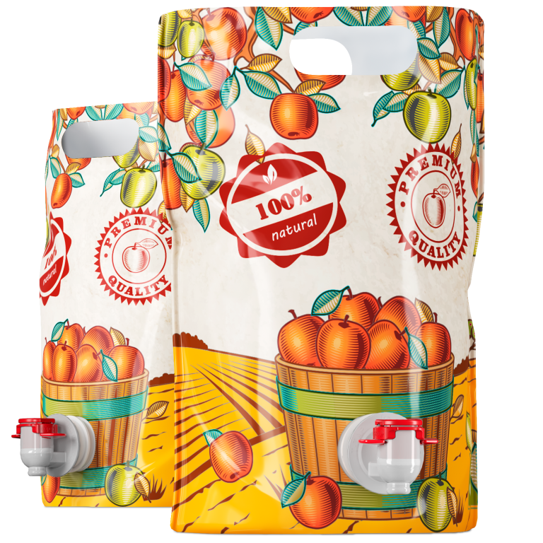 Super Pouch per succhi di frutta ed estratti d'arancia naturali