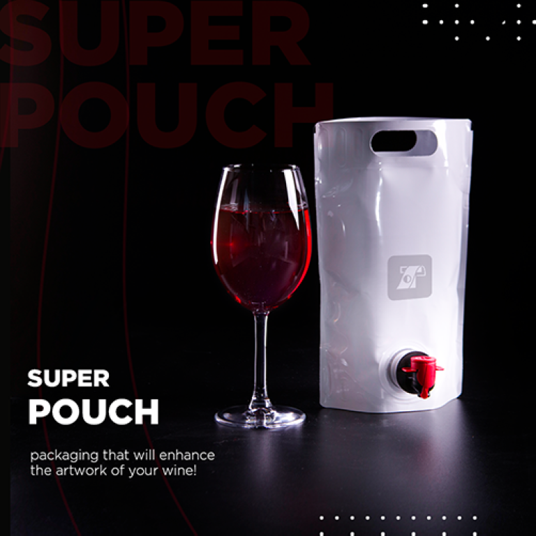 Sacca Super Pouch asettica bianca per vino o liquidi alimentari